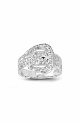 Pavé Cubic Zirconia Buckle Ring