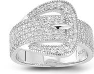 GLAZE JEWELRY Pavé Cubic Zirconia Buckle Ring