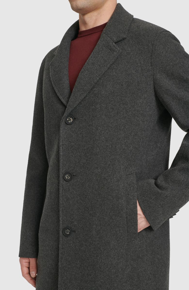 Cole Haan Regular Fit Stretch Wool Coat, Alternate, color, Charcoal