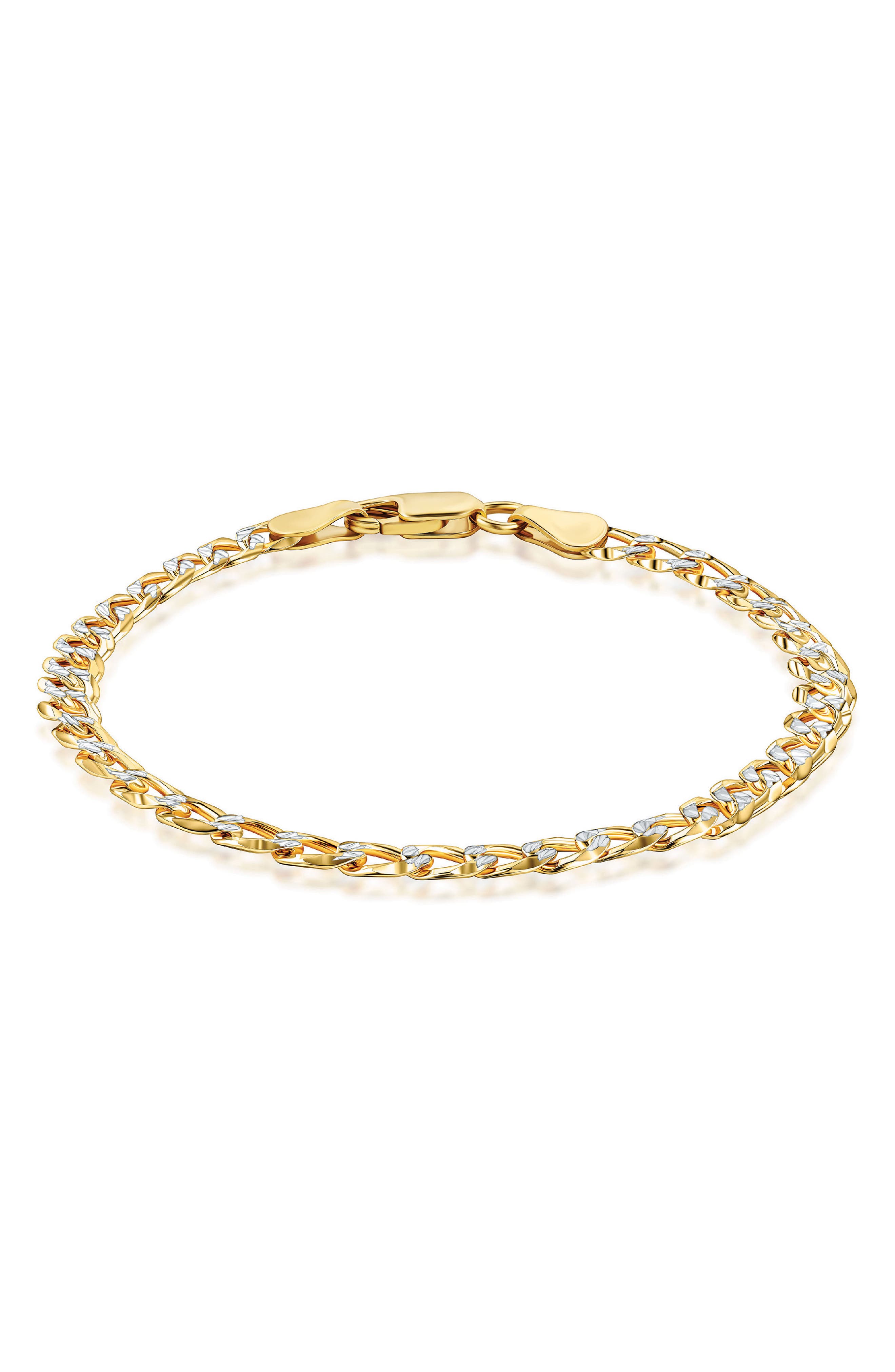BEST SILVER Two-Tone Flat Curb Link Bracelet | Nordstromrack