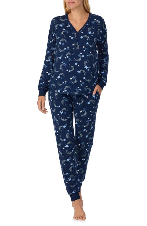 Kate Spade New York Print Henley Pajamas In Blue