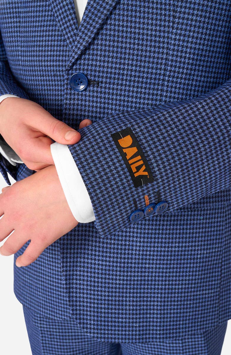 OppoSuits Kids' Daily Navy Houndstooth Check Stretch Suit, Alternate, color, Blue