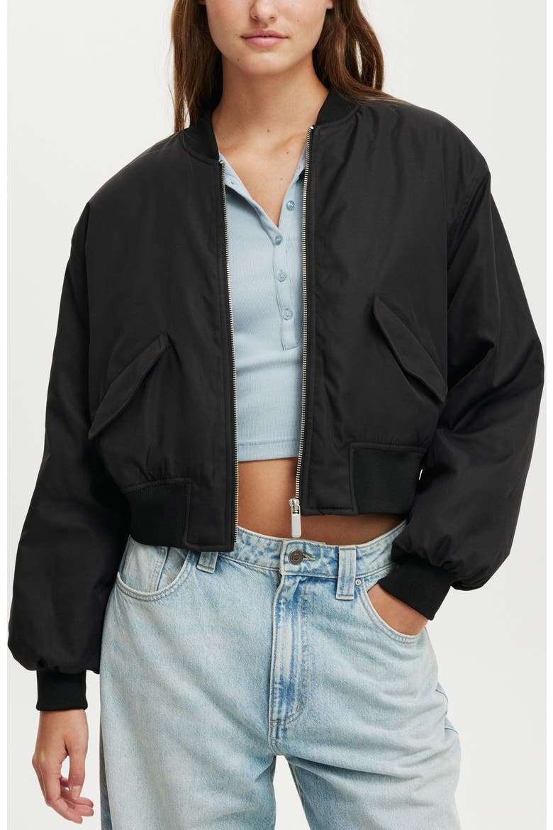 Women's Brandi Bomber Jacket, Main, color, BLACK