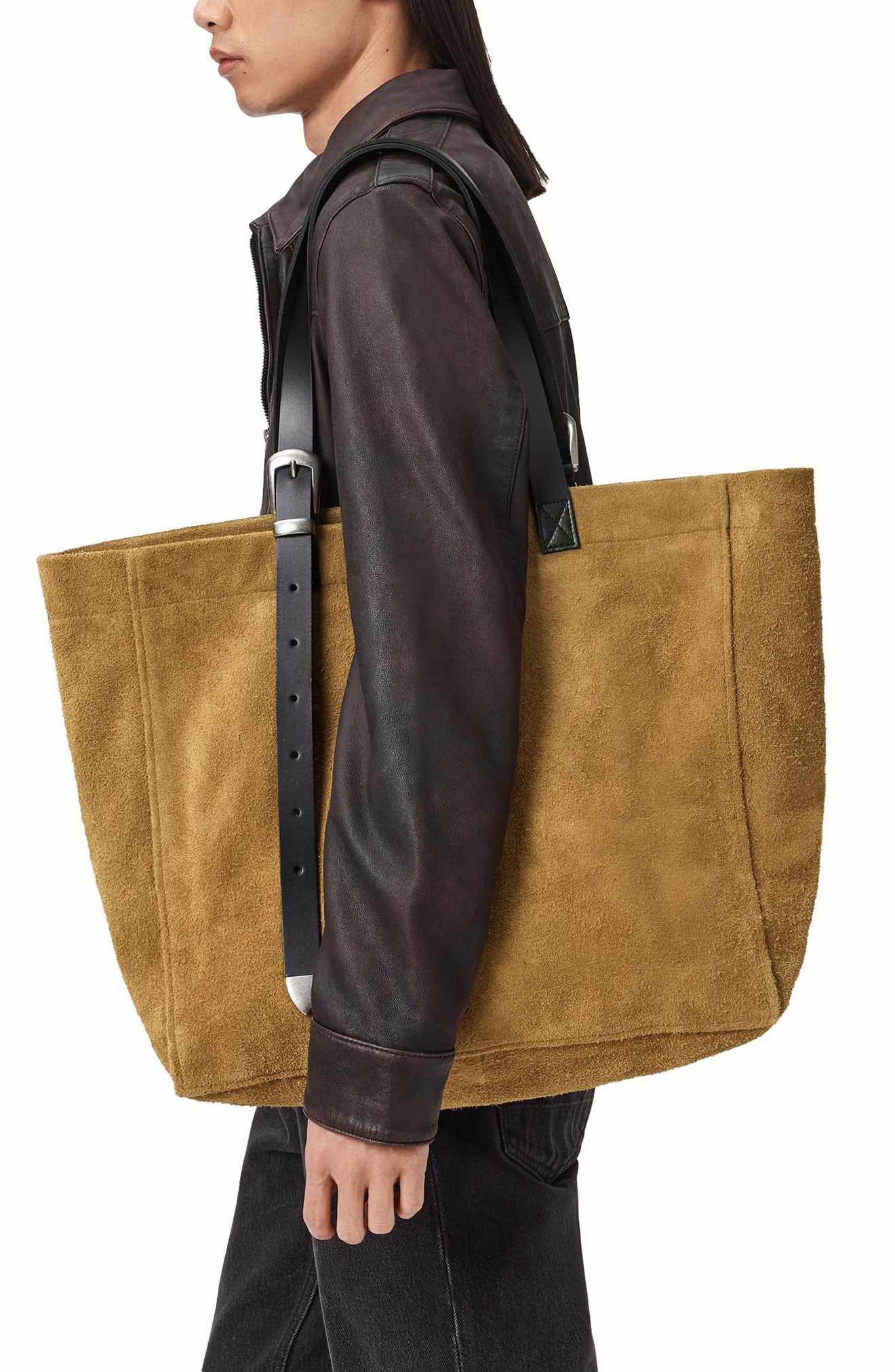 AllSaints Haven Leather Tote, Alternate, color, Biscuit Brown