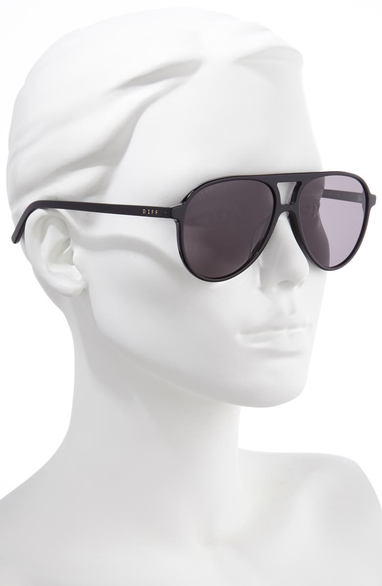 DIFF x Jonathan Van Ness Tosca 57mm Aviator Sunglasses, Alternate, color, 
