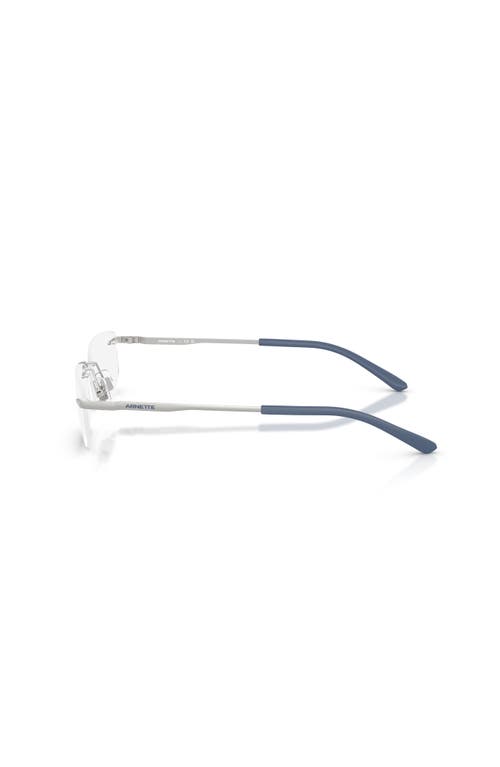 Arnette 58mm Rectangle Optical Glasses In Metallic
