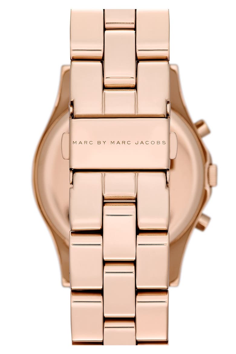 'Henry' Chronograph & Crystal Topring Watch, 40mm, Alternate, color, ROSE GOLD/ GREY