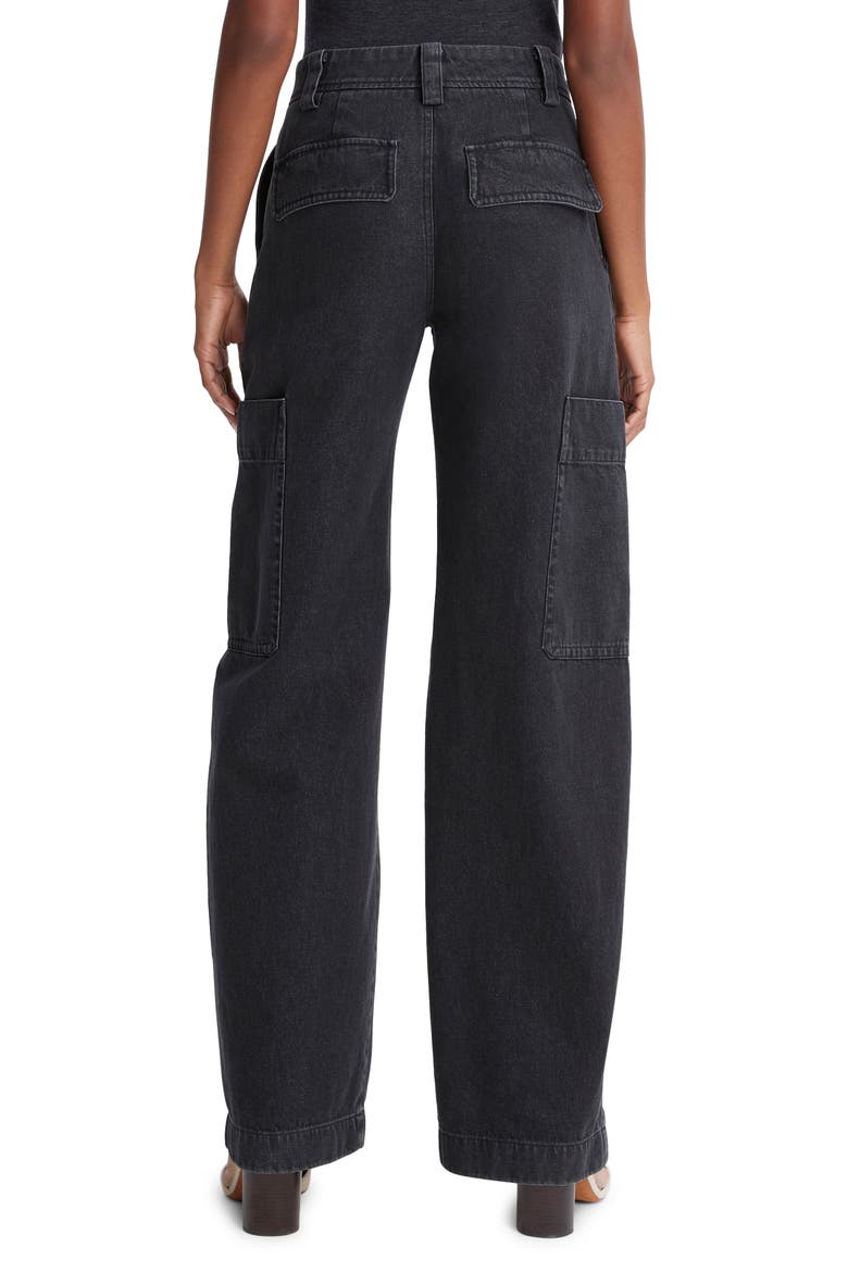 Utility Straight Leg Cargo Jeans, Alternate, color, WASHED BLACK