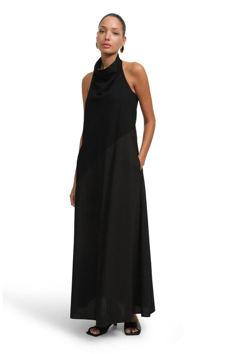 Denali Maxi Dress, Alternate, color, BLACK