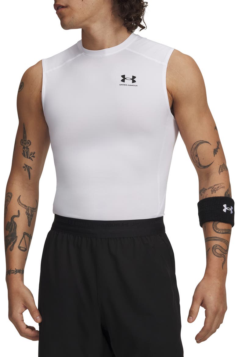 HeatGear® Compression Tank, Main, color, WHITE