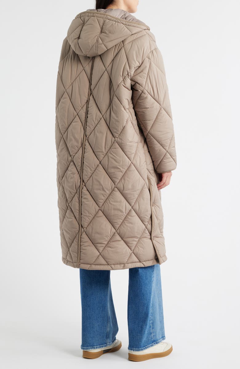 Bernardo Bren Quilted Puffer Coat, Alternate, color, Dusty Taupe