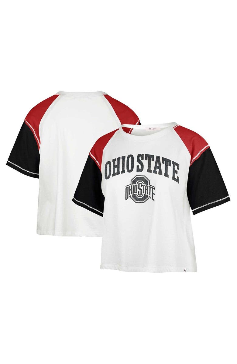 '47 Women's '47 White Ohio State Buckeyes Serenity Gia Cropped T-Shirt, Main, color, White