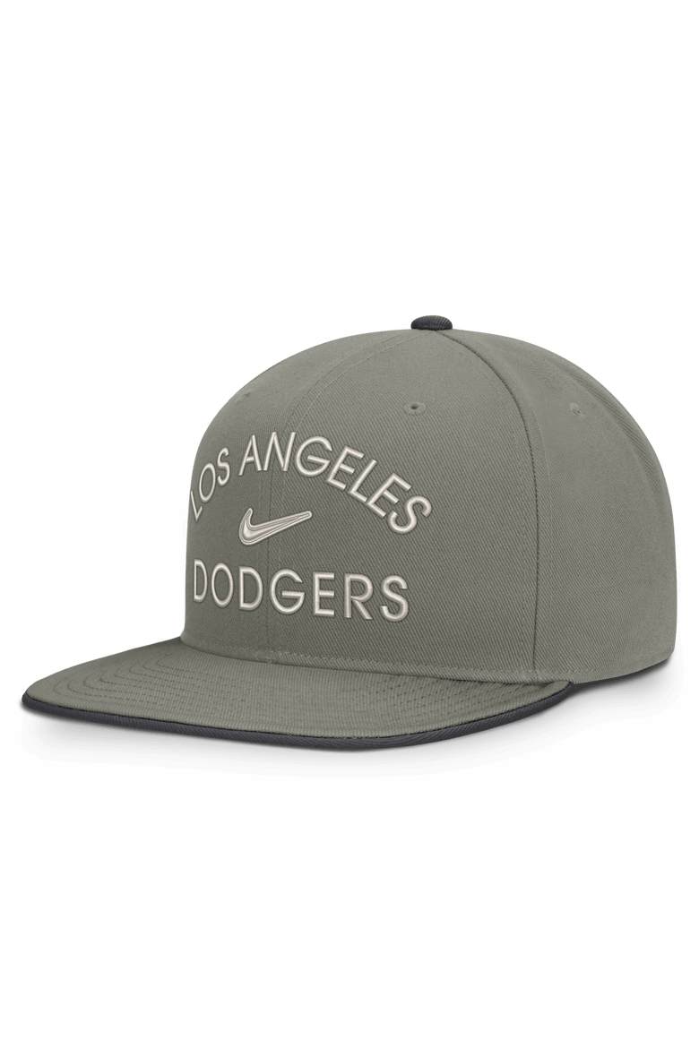 Men's Nike Olive Los Angeles Dodgers Pro Dri-FIT Snapback Hat, Alternate, color, Gray