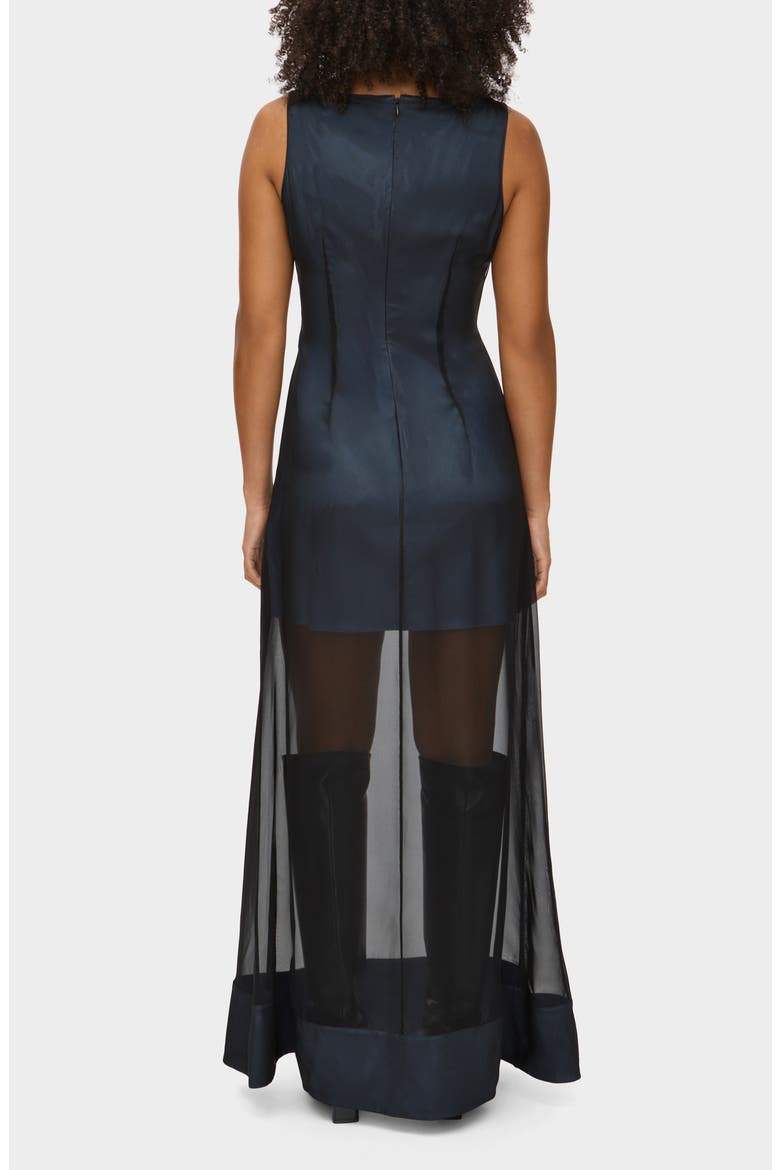 Amalie Sheer Silk Blend Maxi Dress, Alternate, color, BLACK