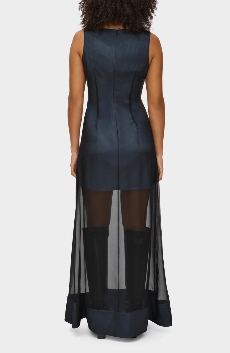 ALIGNE Amalie Sheer Silk Blend Maxi Dress, Alternate, color, Black