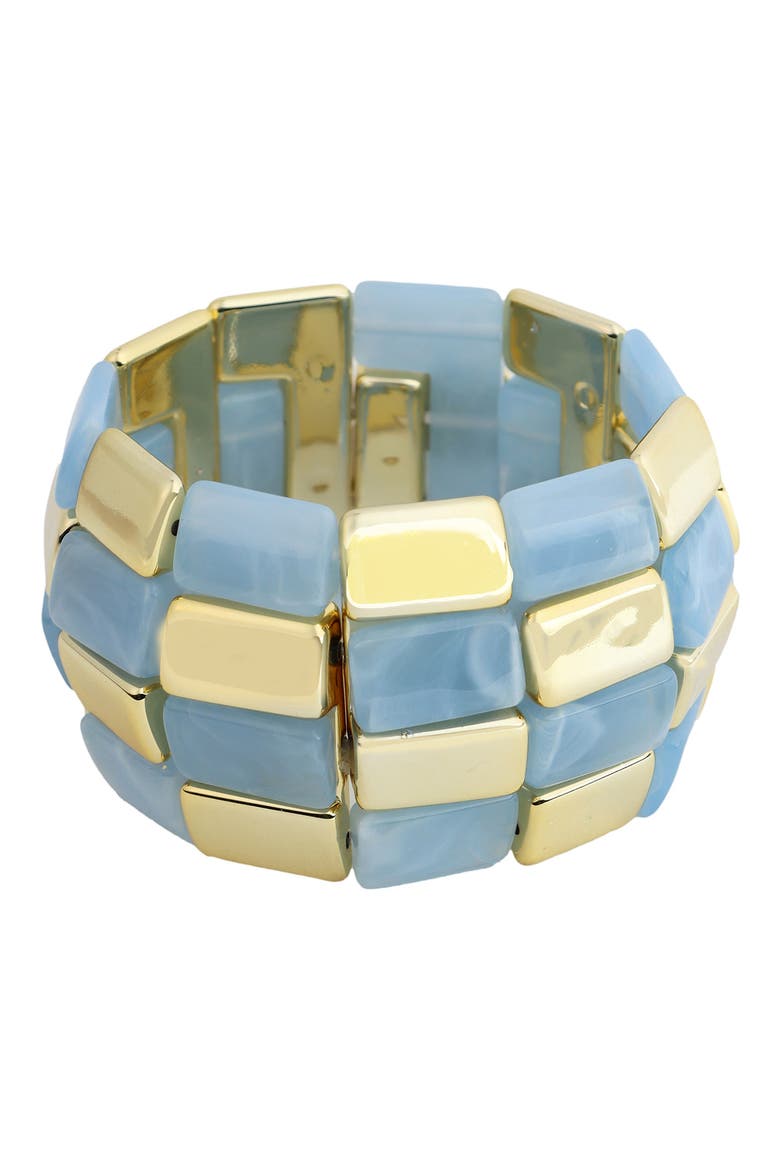 Square Resin Beaded Stretch Bracelet, Main, color, BLUE