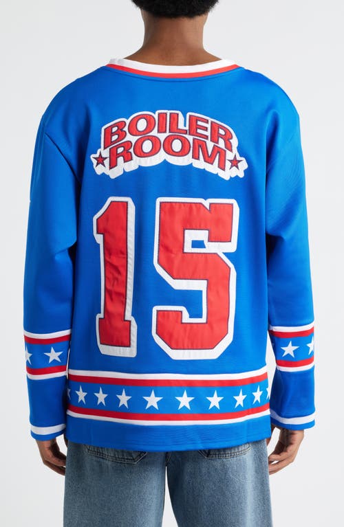 Boiler Room Oversize Hockey Jersey In Blue
