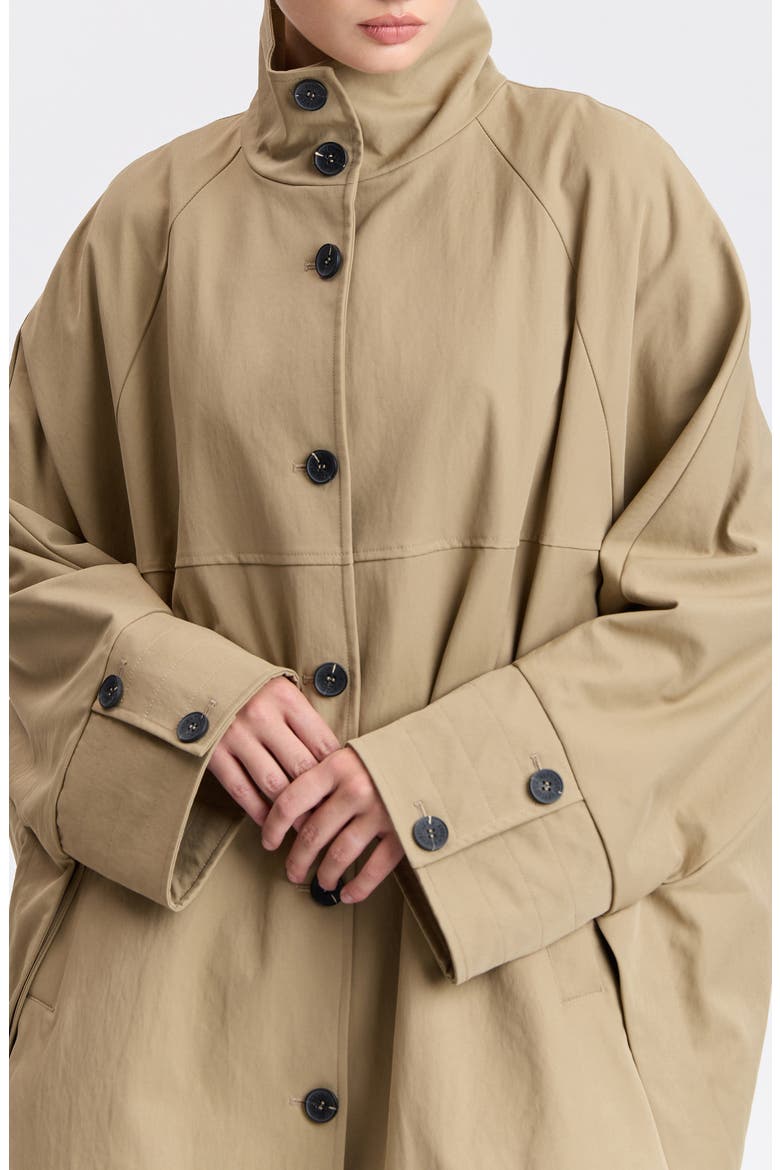 Batwing Sleeve Trench Coat, Alternate, color, CLAY