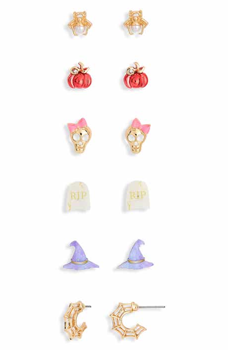 Set of 6 Halloween Stud and Hoop Earrings