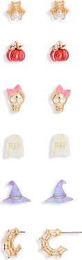 Leith Set of 6 Halloween Stud and Hoop Earrings
