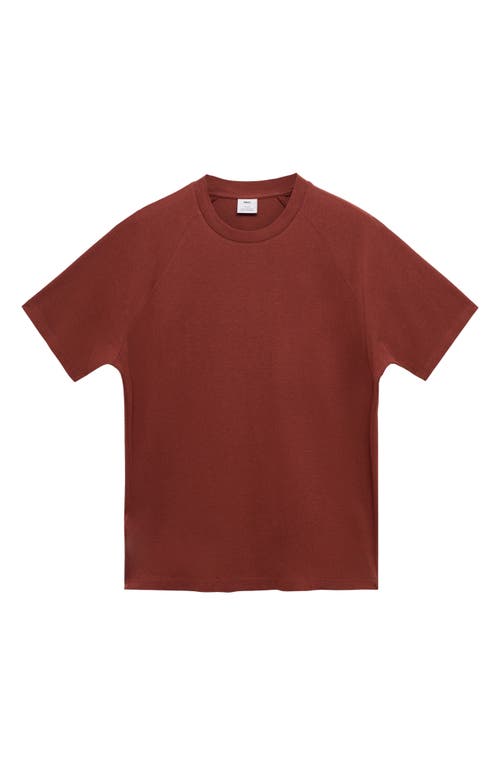Mango Relaxed Fit Cotton & Linen Raglan T-shirt In Brown