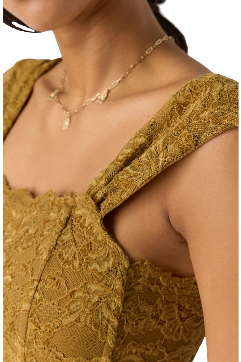 Pretty Little Secrets Lace Corset Top, Alternate, color, OLIVE TAPENADE