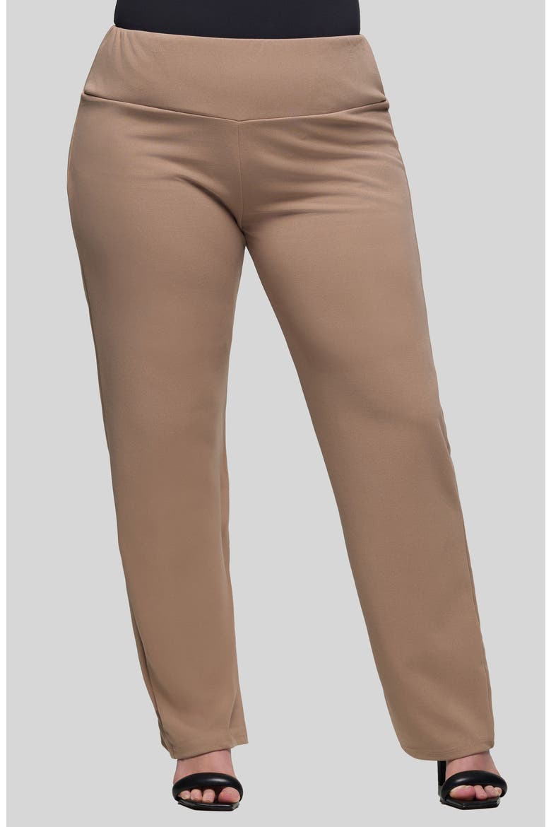 High Waist Straight Leg Pants, Main, color, MOCHA