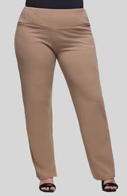 24seven Comfort Apparel High Waist Straight Leg Pants