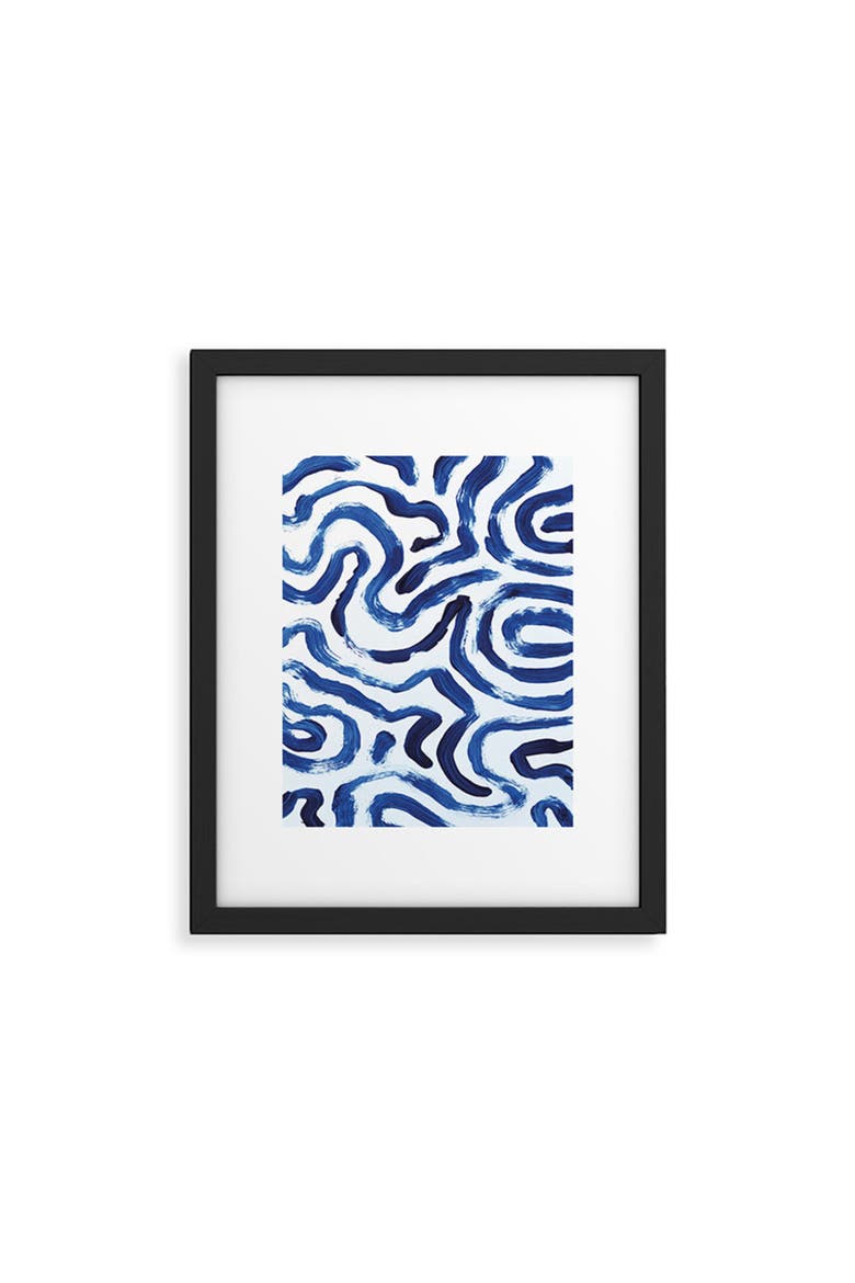 Blue Minimal Framed Art Print, Main, color, BLUE/ WHITE