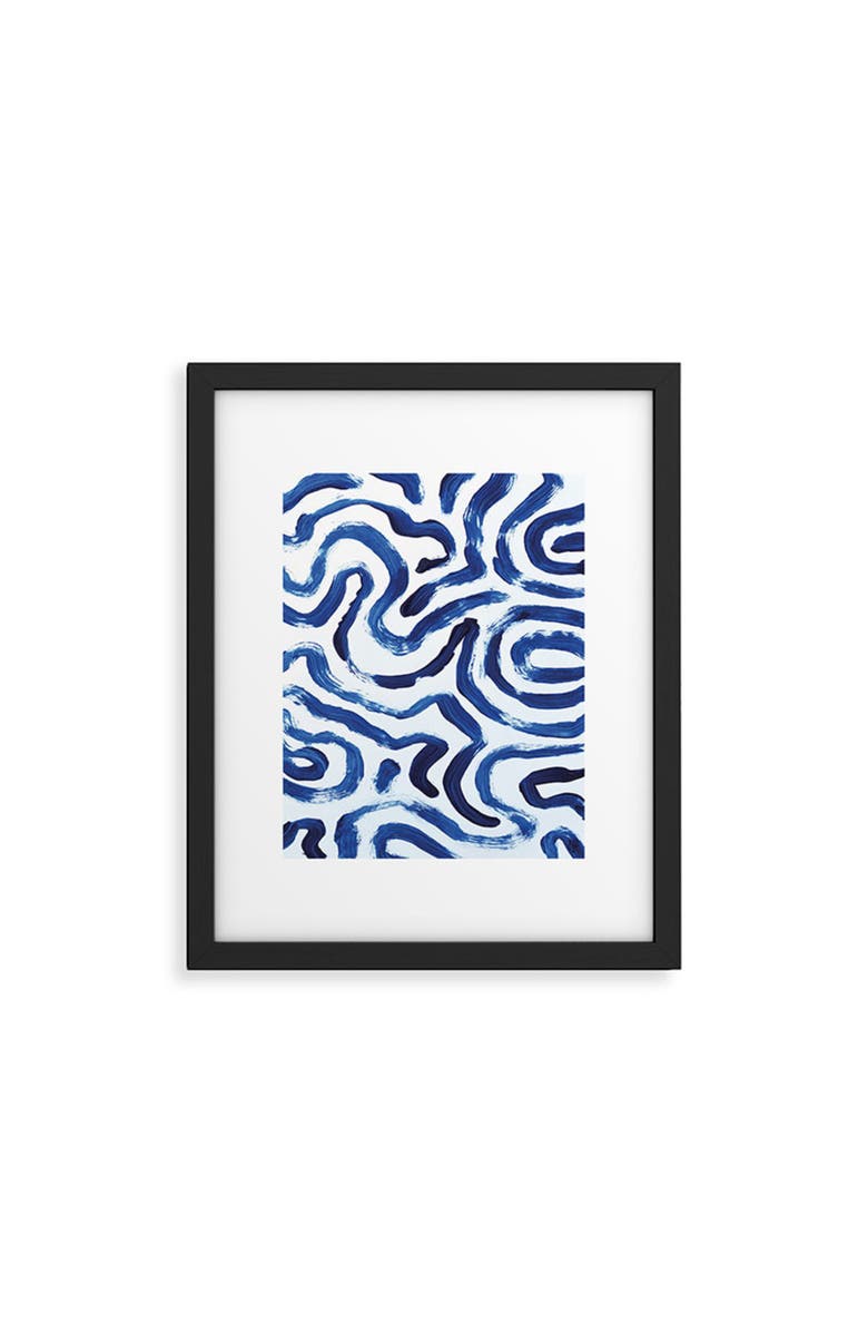 Deny Designs Blue Minimal Framed Art Print, Main, color, Blue/ White