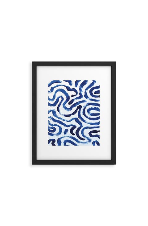 Blue Minimal Framed Art Print