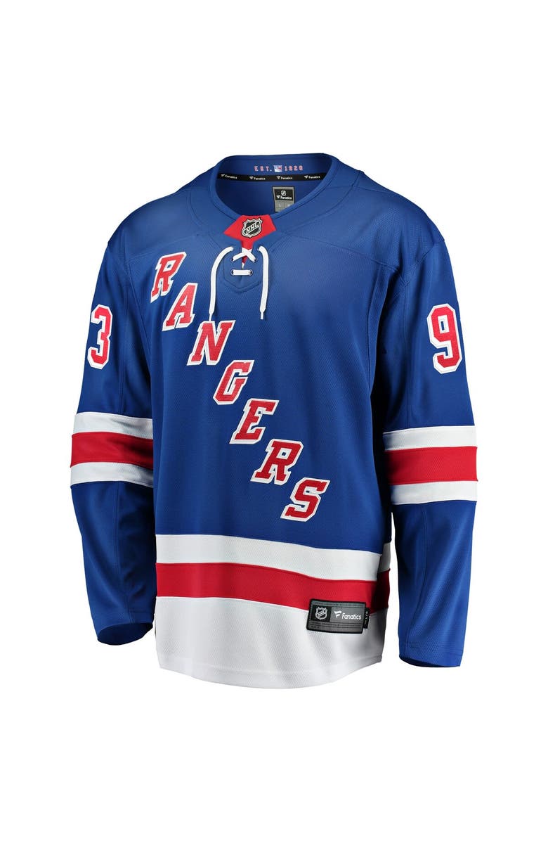 FANATICS Men's Fanatics Branded Mika Zibanejad Blue New York Rangers Premier Breakaway Player Jersey, Alternate, color, 