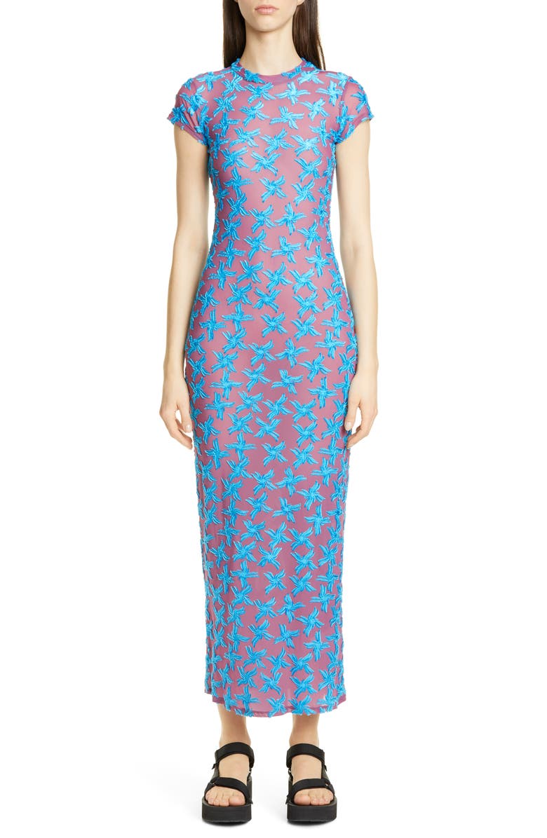Eckhaus Latta Shrunk Floral Burnout Dress, Main, color,