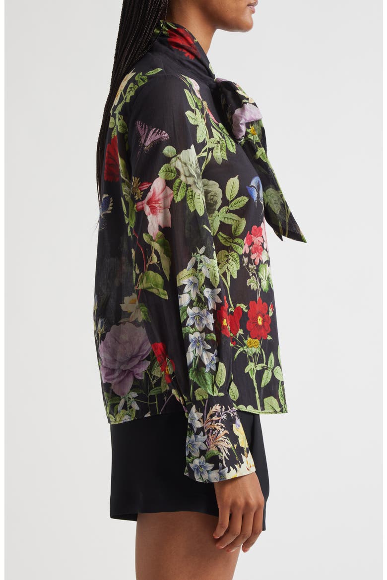 Lloyd Floral Print Tie Neck Top, Alternate, color, VENUS FLORAL
