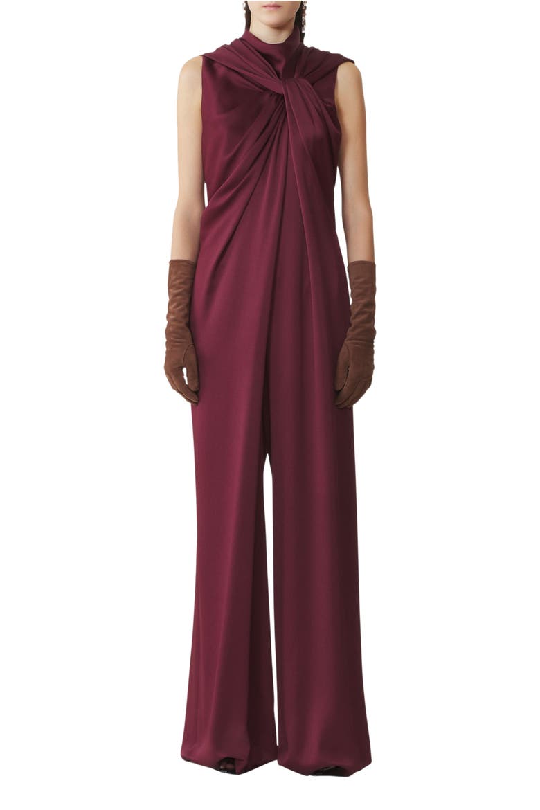 Long Jumpsuit In Satin, Main, color, Bacchus
