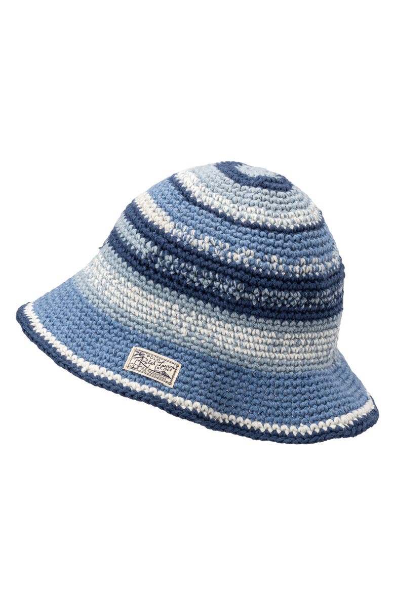 Polo Ralph Lauren Striped Crochet Bucket Hat, Alternate, color, 