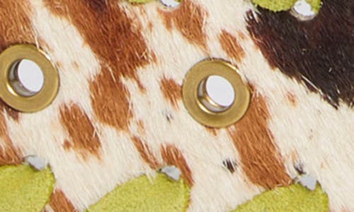 Kurt Geiger London Whipstitch Genuine Calf Hair Belt In Green