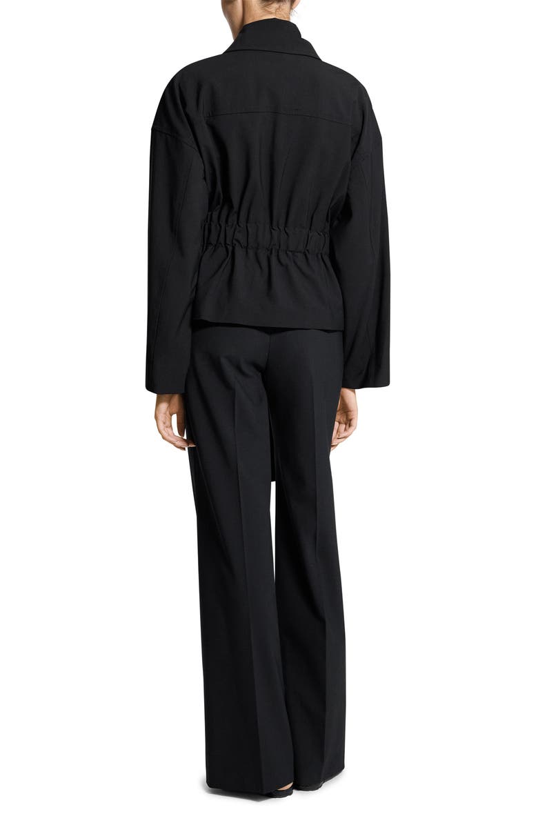 Theory Flight Tie Waist Stretch Wool Jacket, Alternate, color, Black - 001