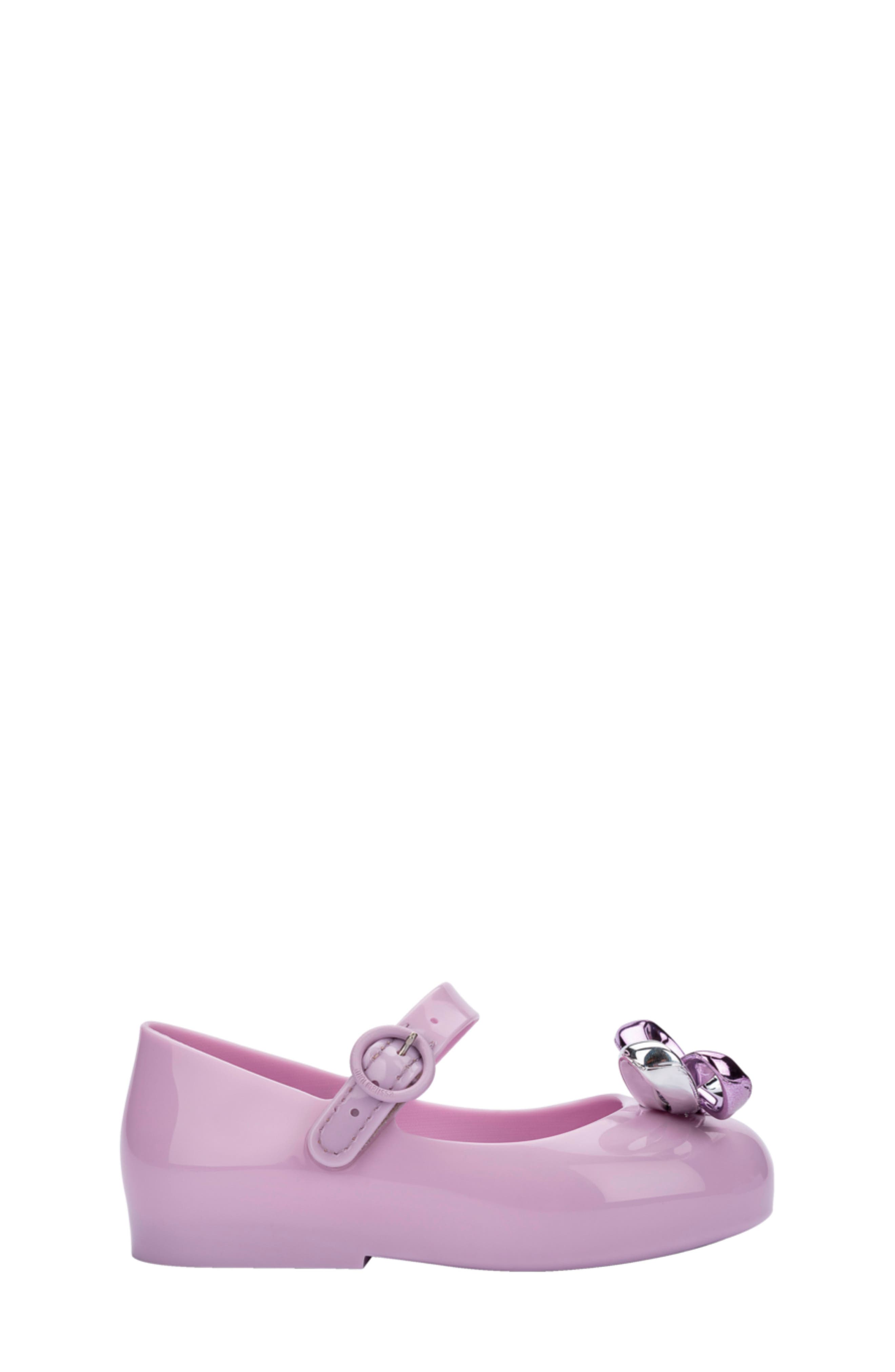 Mini Melissa Kids' Sweet Love Glam Mary Jane Flat, Alternate, color, Lilac