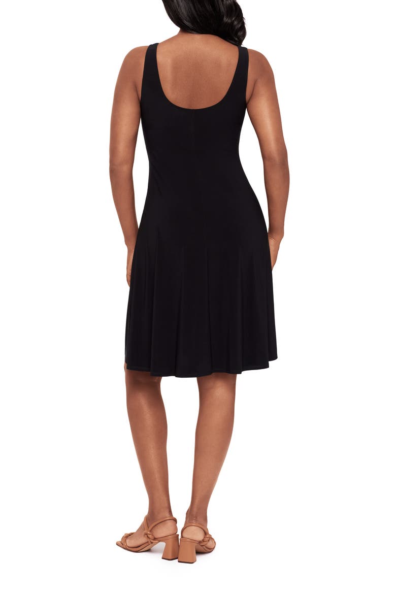 Remi Side Gathered Stretch Jersey Dress, Alternate, color, BLACK