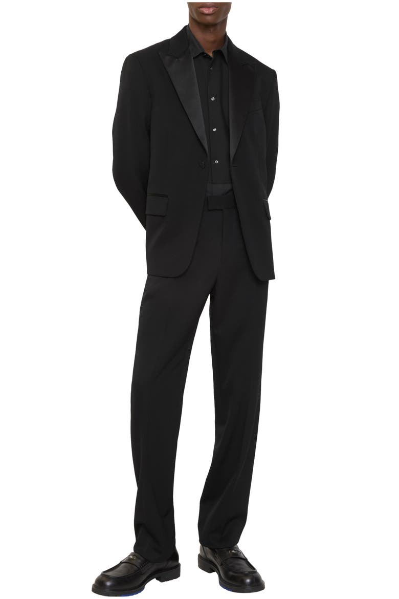Grain de Poudre Wool Tuxedo Trousers, Main, color, Black