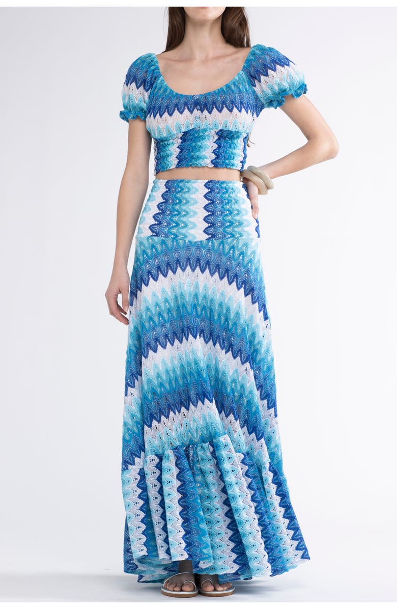 Sunday St. Tropez Zelda Knit Cover-Up Maxi Skirt, Main, color, Blue