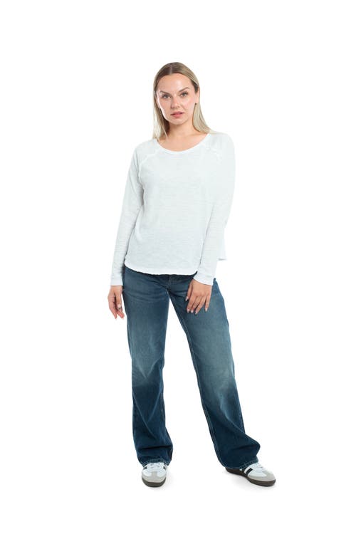 Wilt Clothing Raglan Long Sleeve Tee With Ruffle Detail In Pink