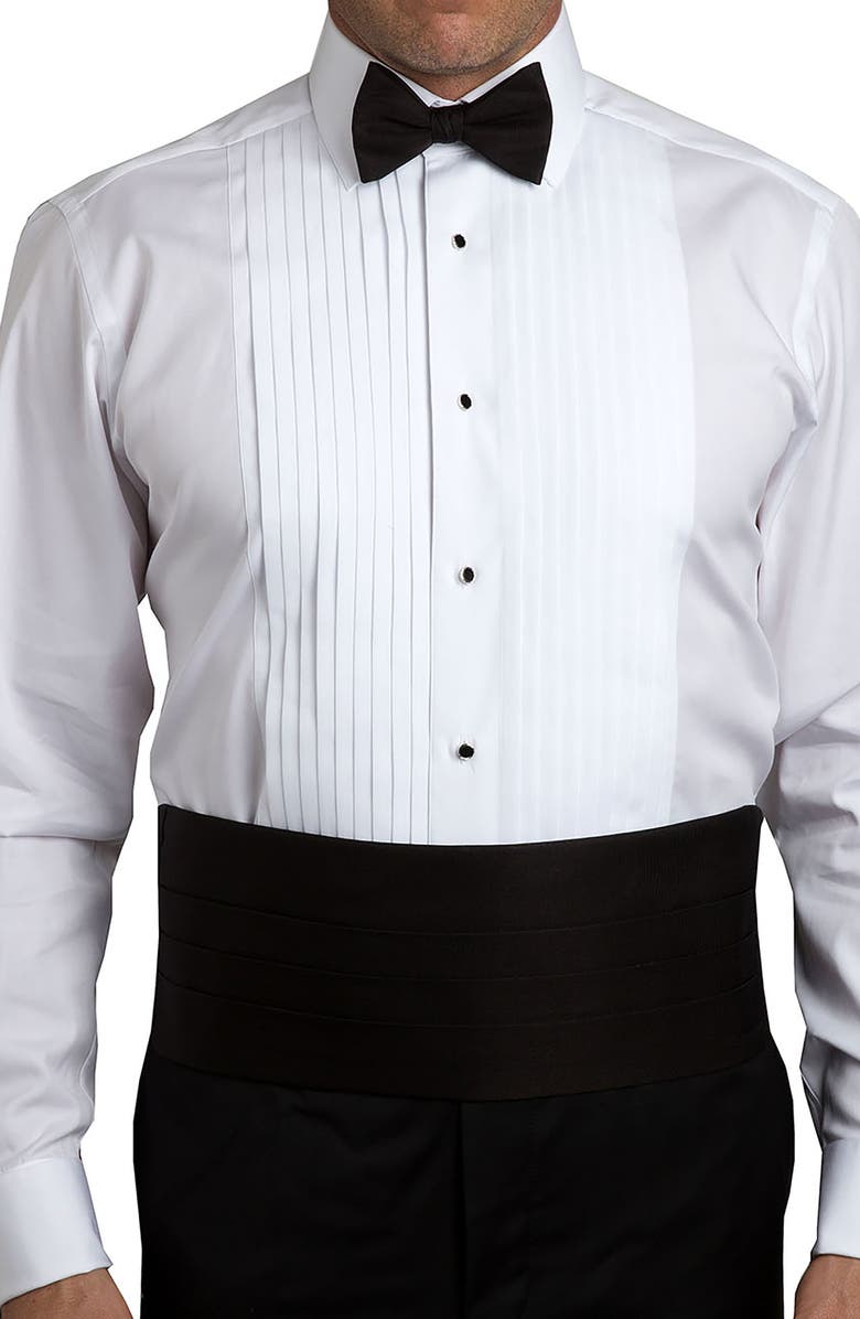 David Donahue Black Silk Adjustable Cummerbund & Bow Tie Set, Alternate, color,