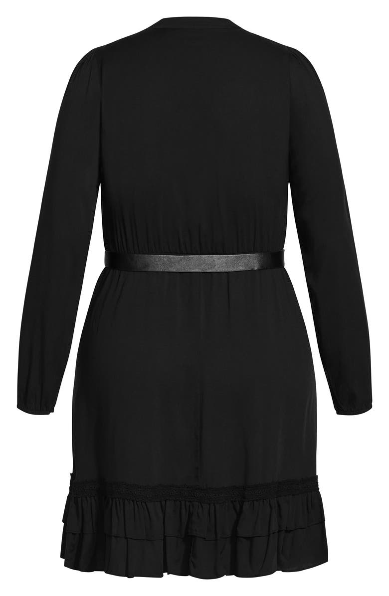 City Chic Precious Belted Long Sleeve Dress, Alternate, color,