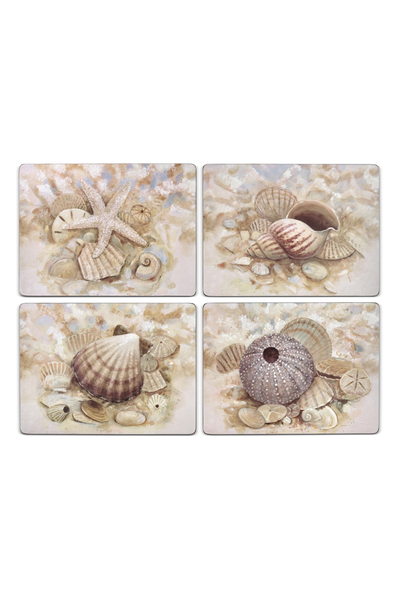 Beach Prize Set of 4 Cork Back Placemats, Alternate, color, Multi