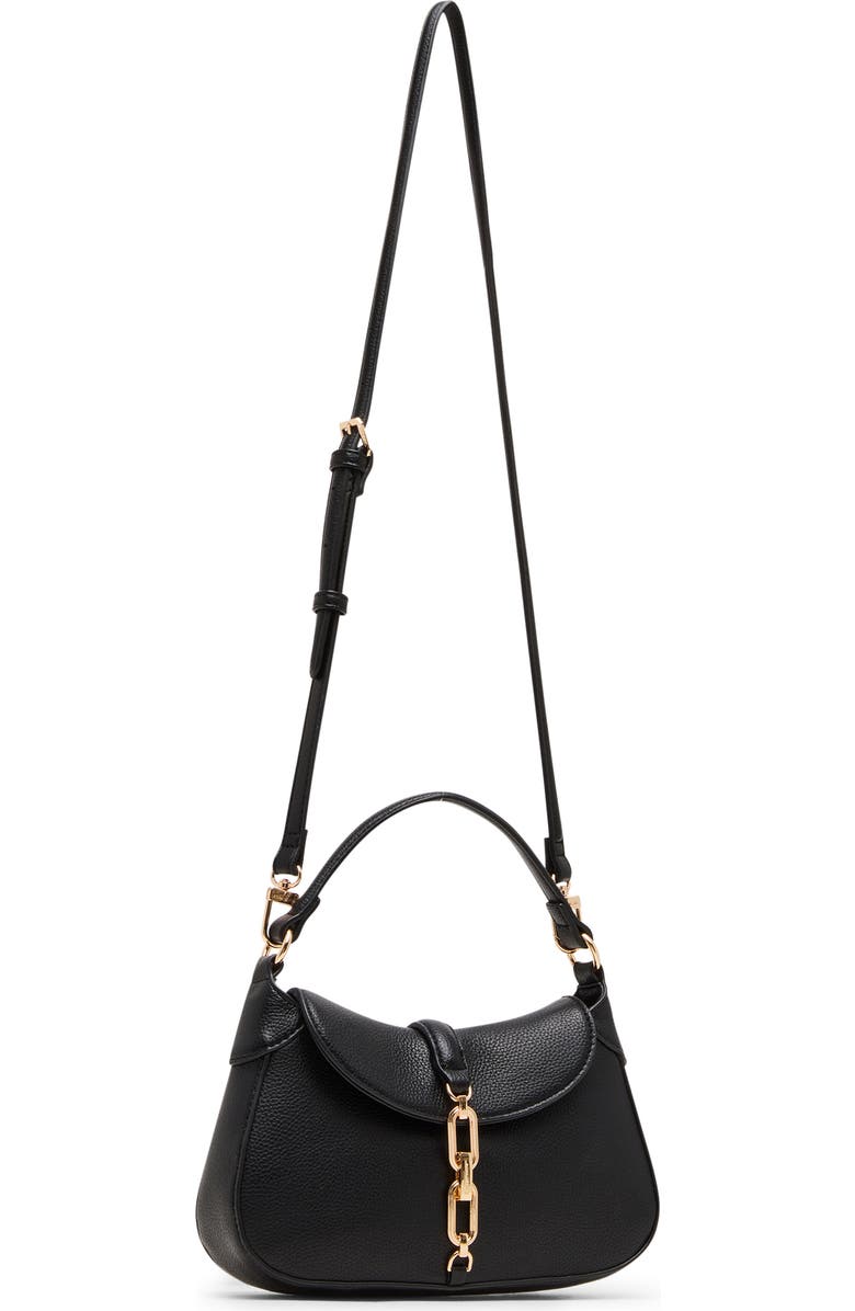 Anne Klein Chain Trim Crescent Shoulder Bag, Alternate, color, Black