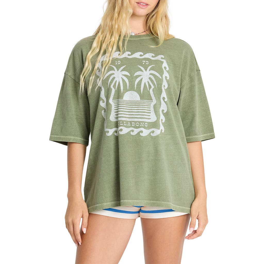 Billabong Wave Stamp Graphic T-shirt In Green