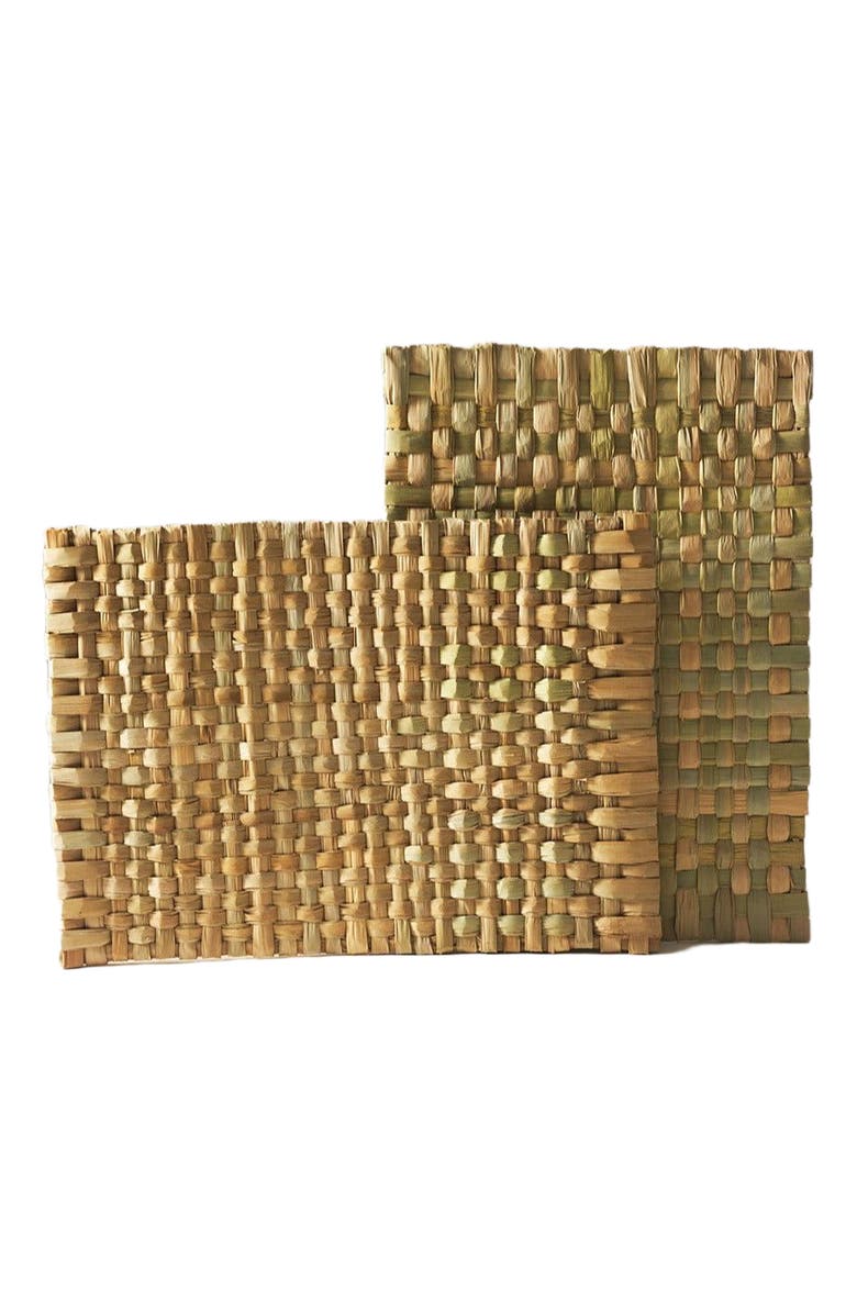 Itza Wood Handwoven Reed Placemats - Set of 4, Main, color, 