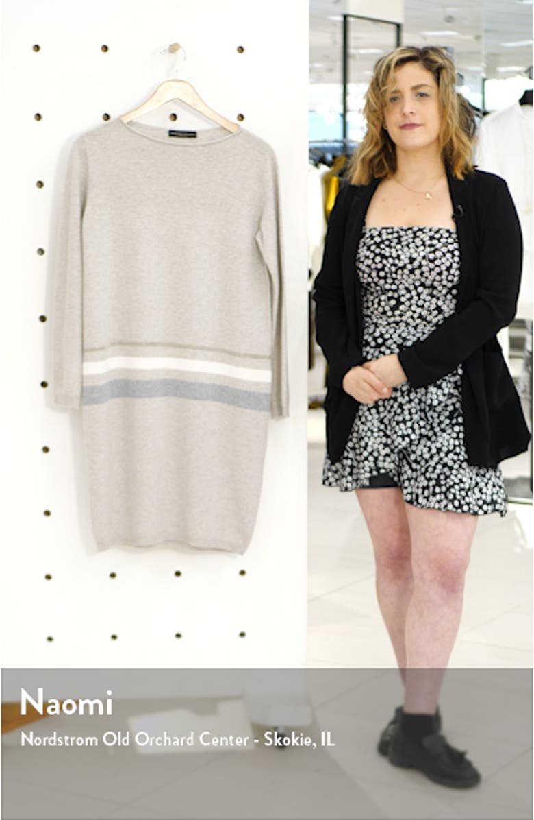 Stripe Long Sleeve Wool Blend Sweater Dress, sales video thumbnail